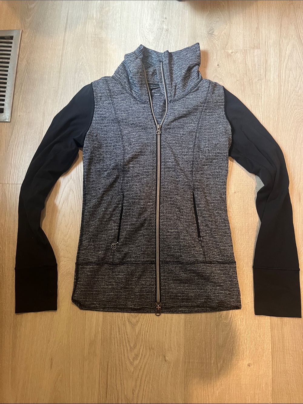 lululemon athletica Two-Tone Heathered Zip Jacket - Gray/Black